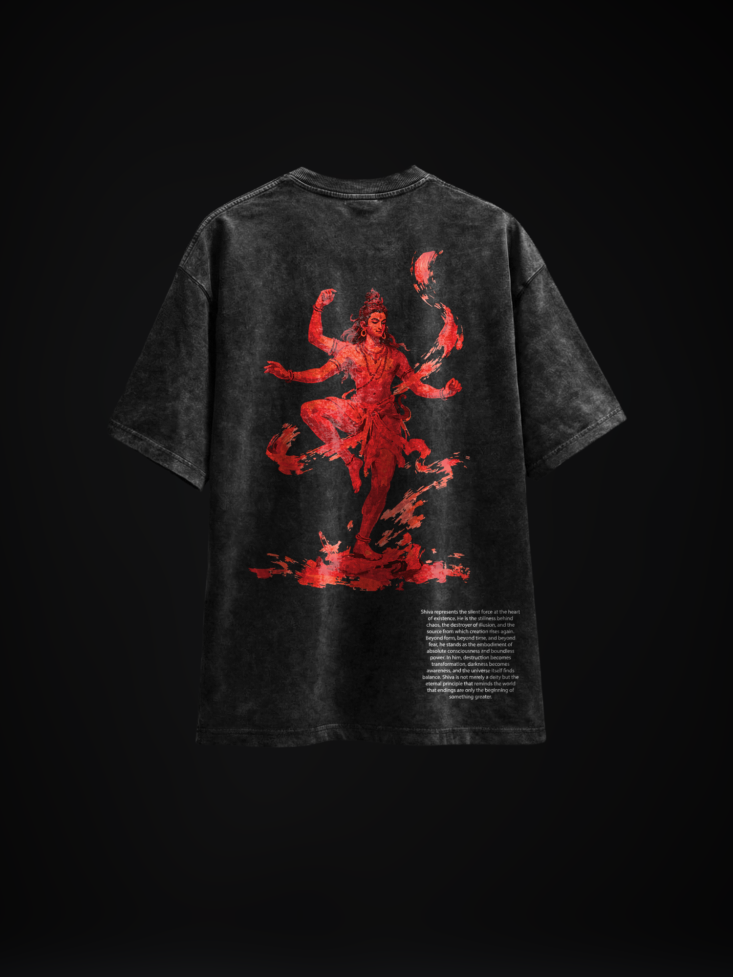 Divine Destruction Unisex Black Acid Wash Tshirt