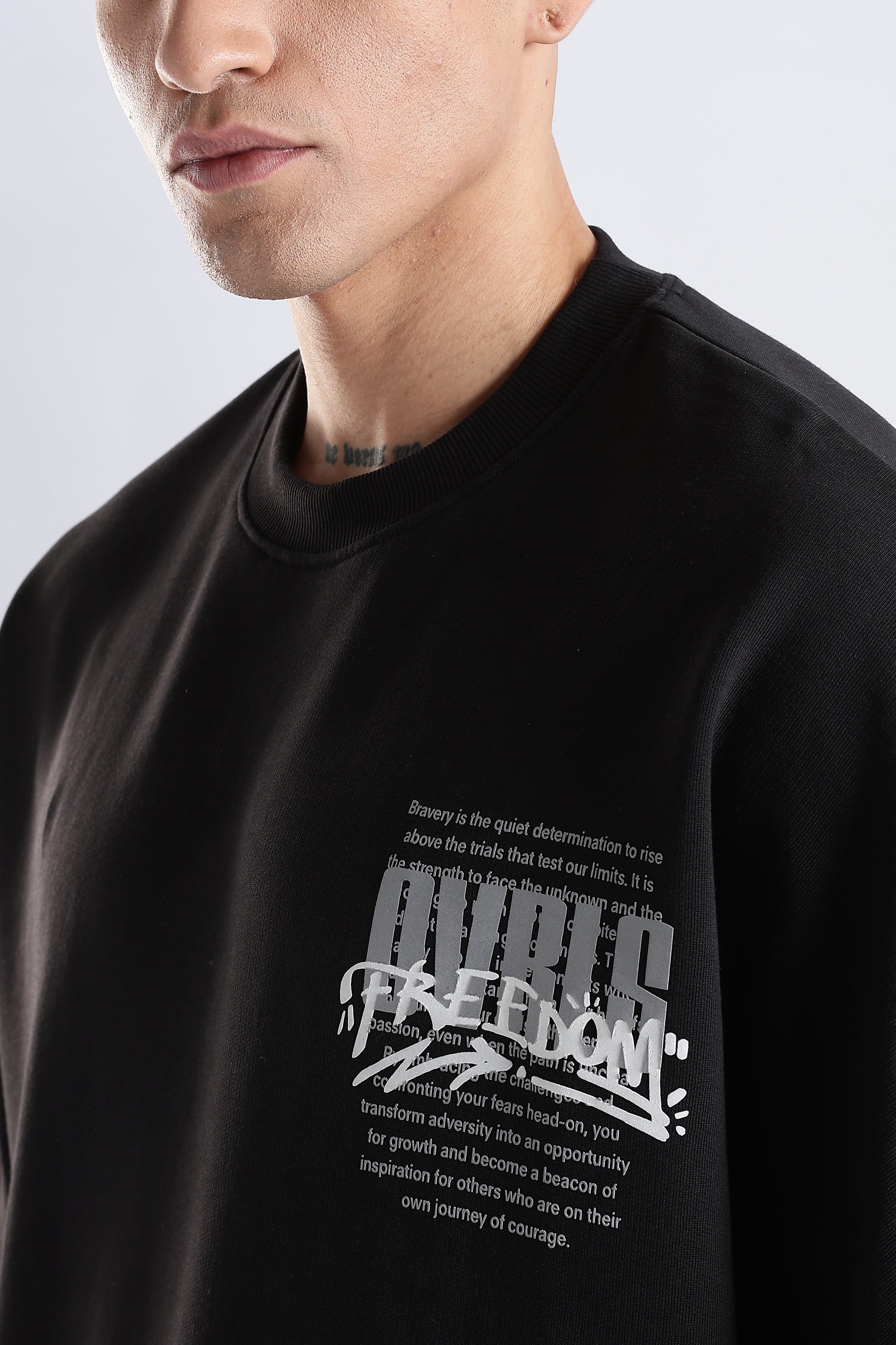 Freedom Graffiti Black Oversized Fit T-Shirt