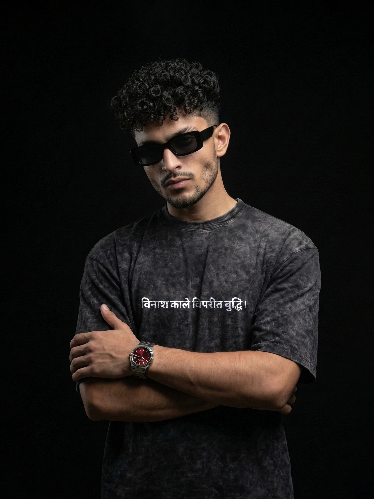 Divine Destruction Unisex Black Acid Wash Tshirt