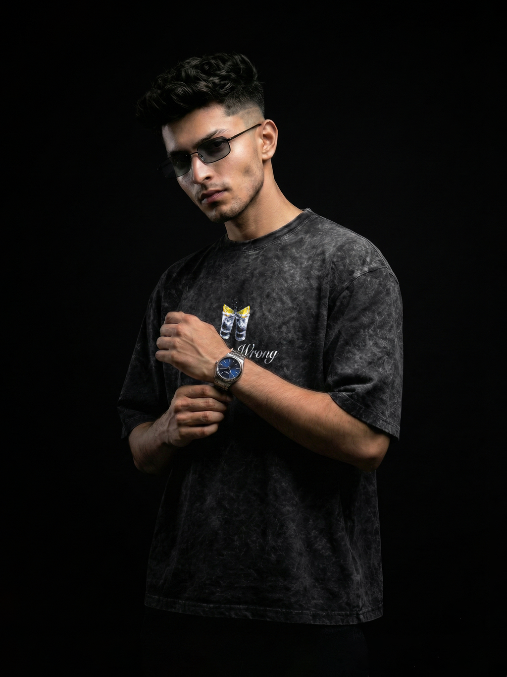 The Absolut Baddie Unisex Black Acid Wash Tshirt