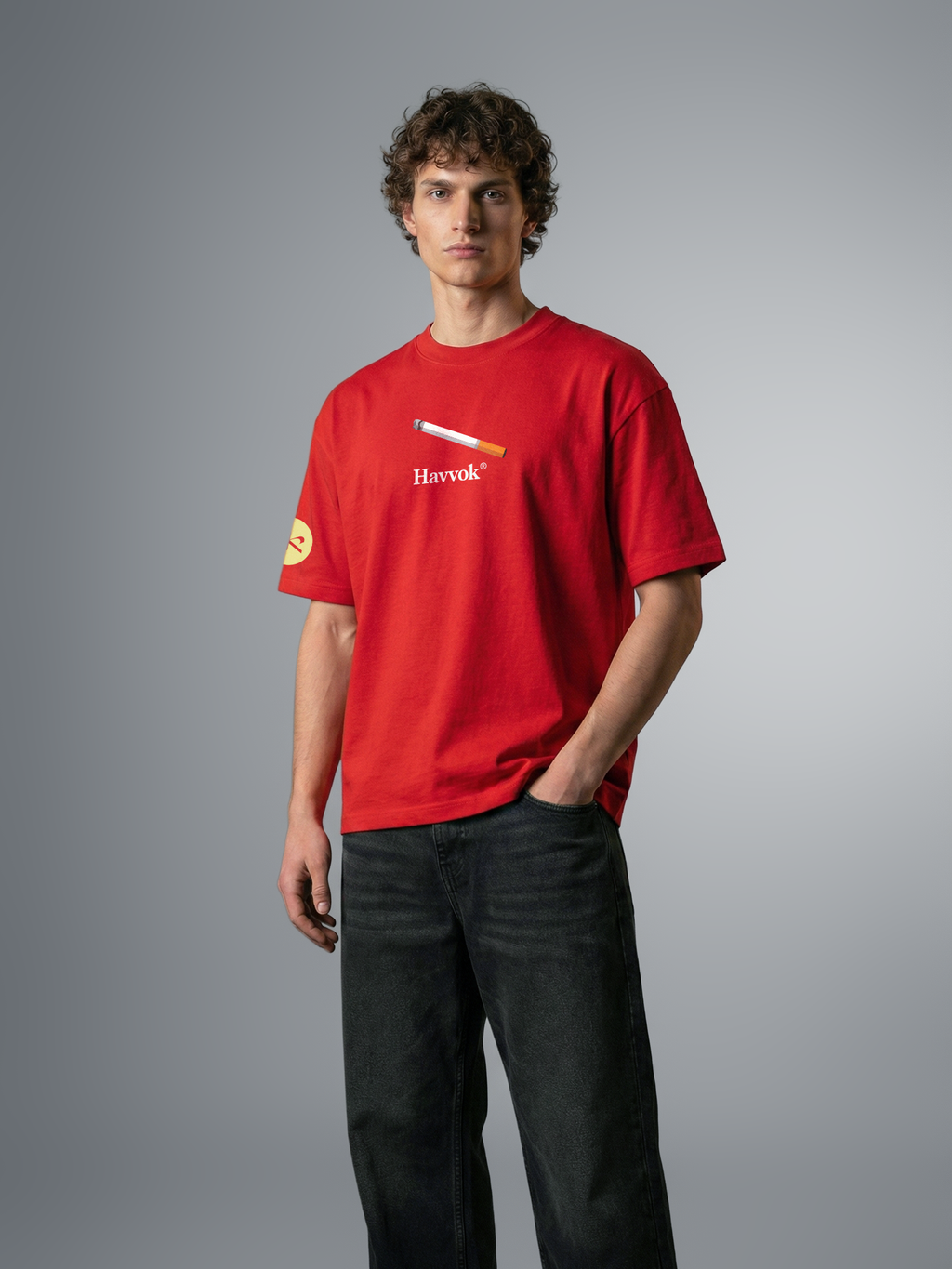 The Smoke Up Unisex Red Oversized T-Shirt