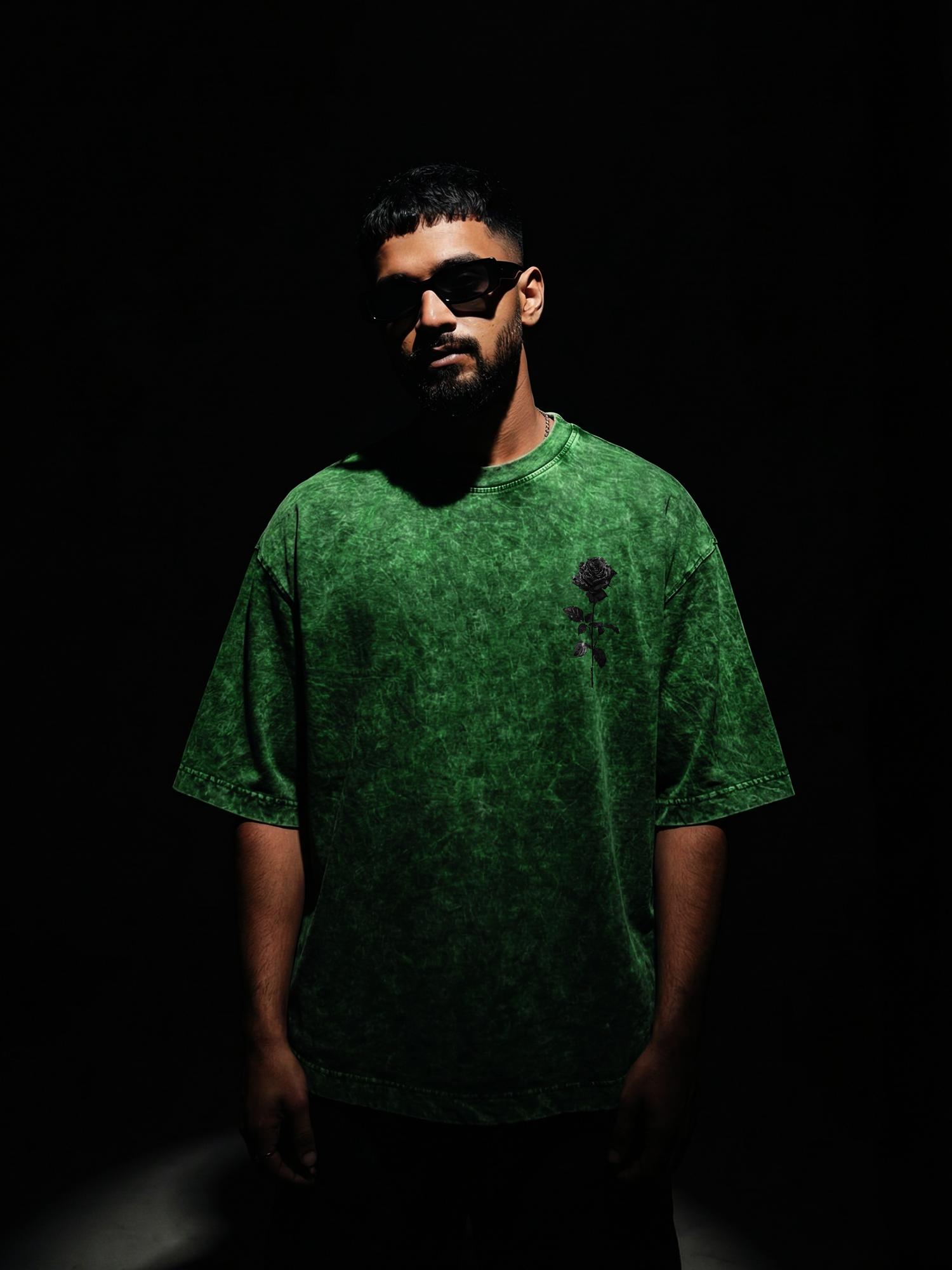 Dark Rose Unisex Green Oversized T-Shirt