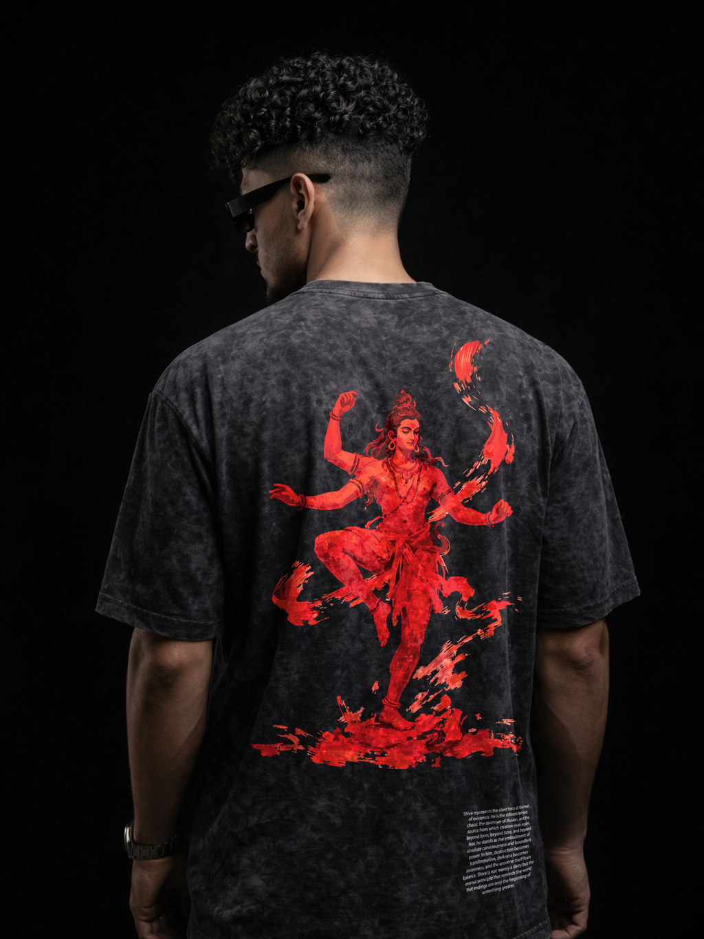Divine Destruction Unisex Black Acid Wash Tshirt