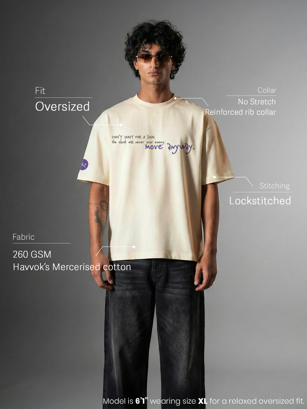 Zero Hour Unisex Off-White Oversized T-Shirt