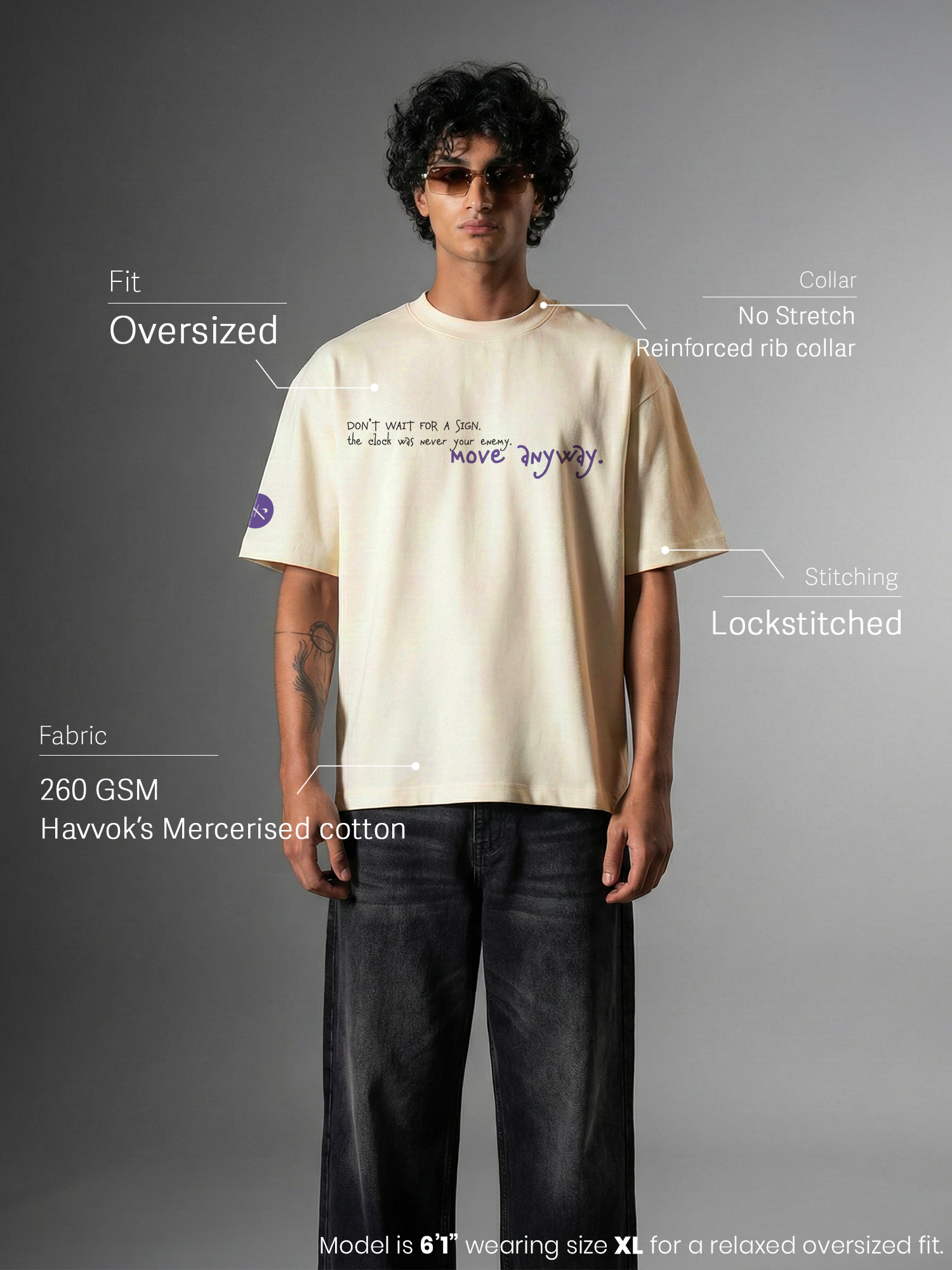 Zero Hour Unisex Off-White Oversized T-Shirt