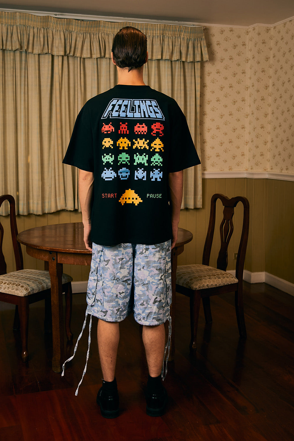 Arcade Feelings Black Oversized T-shirt