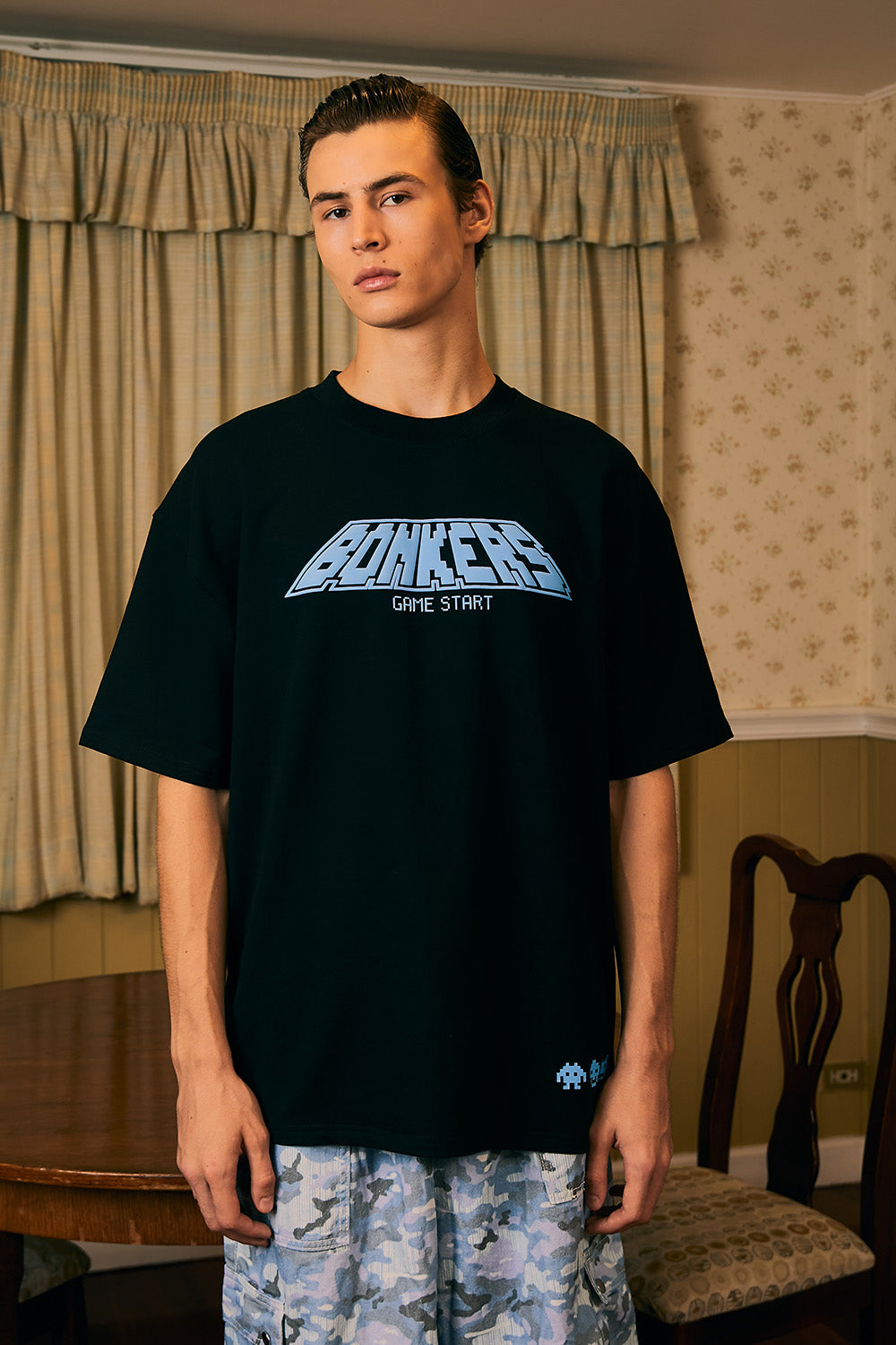 Arcade Feelings Black Oversized T-shirt