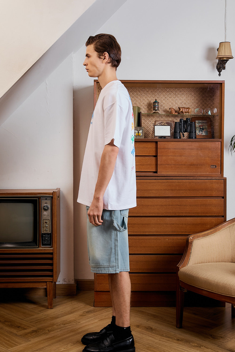 Arcade Feelings White Oversized T-shirt