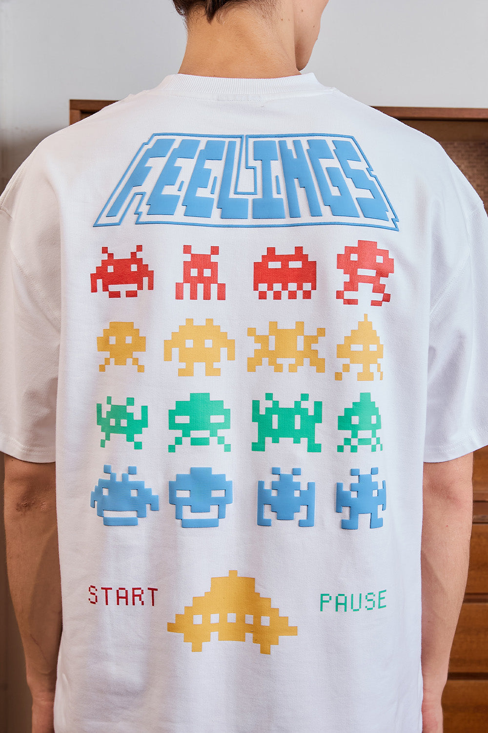 Arcade Feelings White Oversized T-shirt