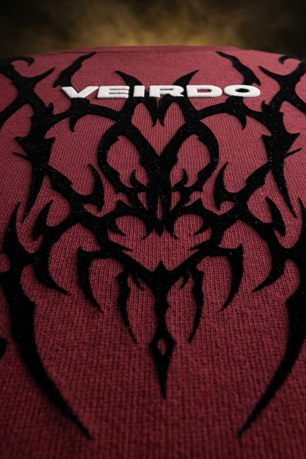 Veirdo Maroon Flock Printed Exclusive T-shirt Supreme Edition