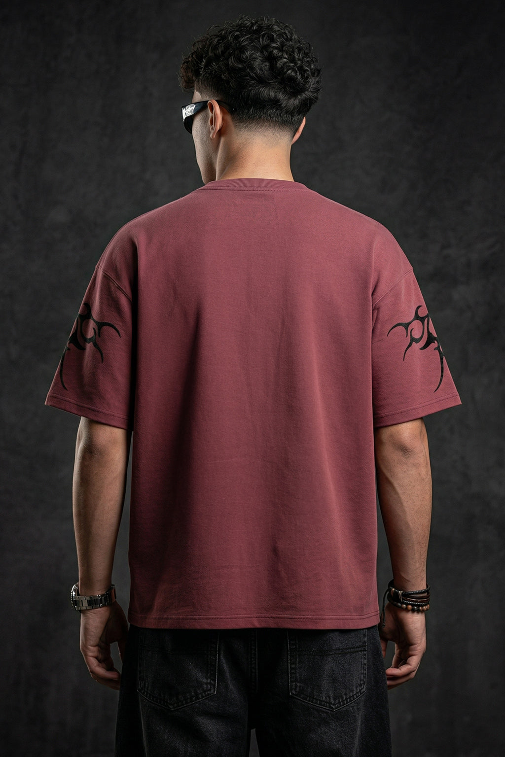 Veirdo Maroon Flock Printed Exclusive T-shirt Supreme Edition