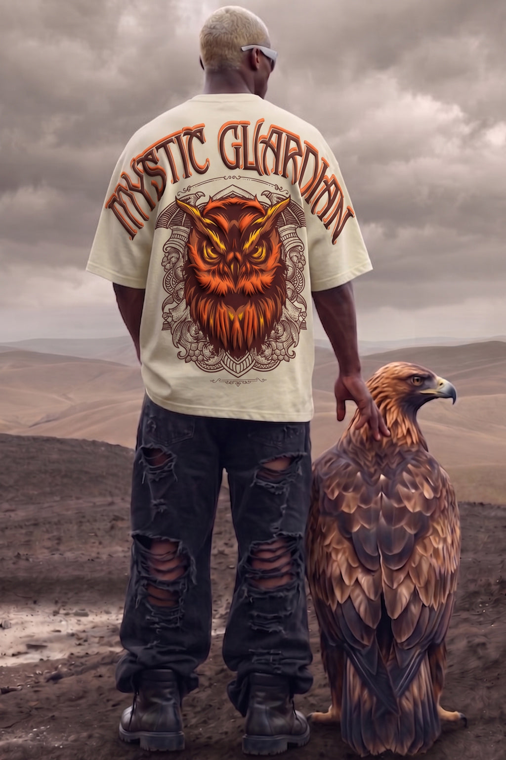 Guardian Owl Swanwhite 3D Puff Print Exclusive T-shirt Supreme Edition