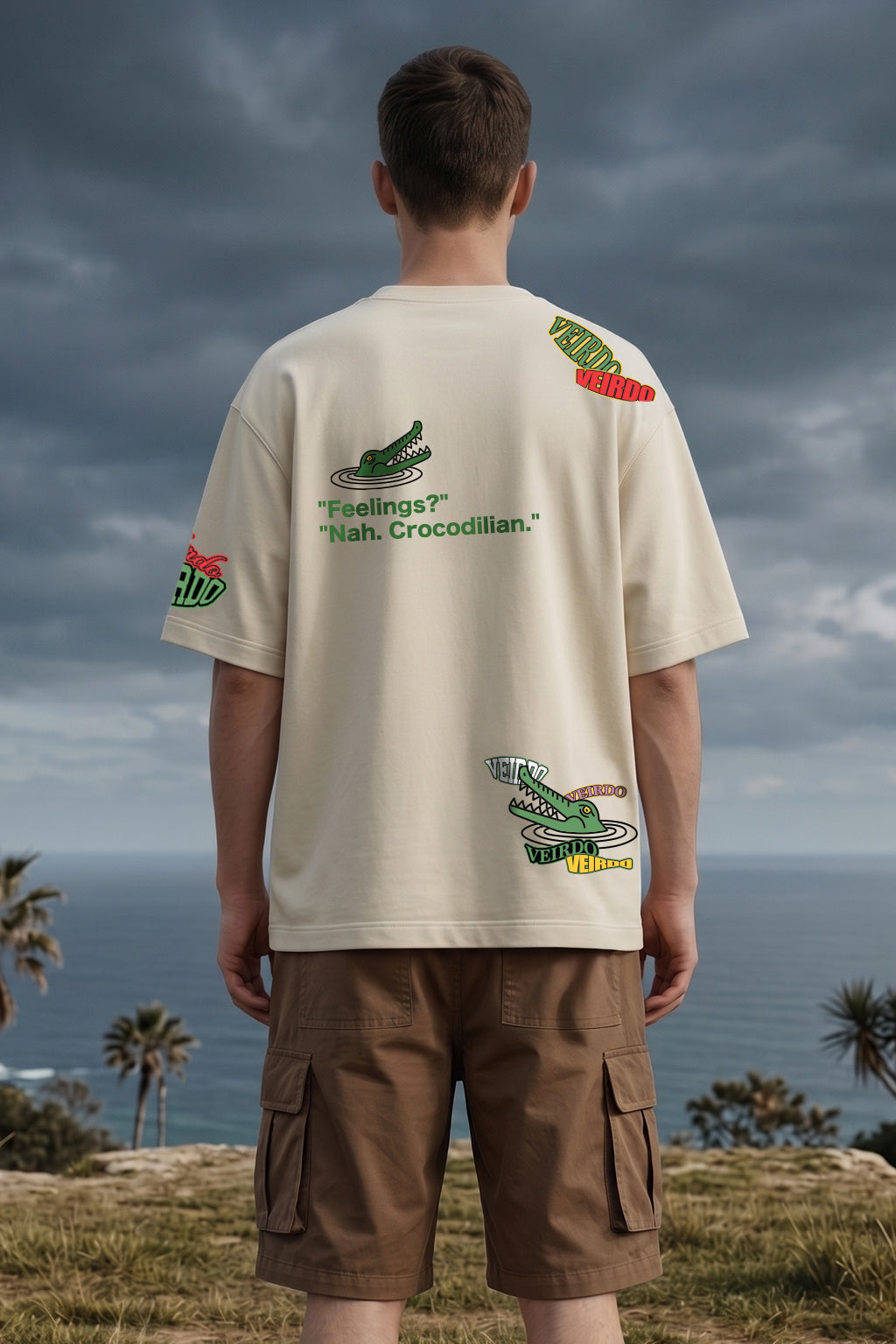 Crocodilian Swanwhite Oversized Printed Exclusive T-shirt