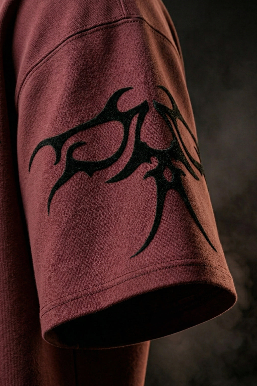 Veirdo Maroon Flock Printed Exclusive T-shirt Supreme Edition