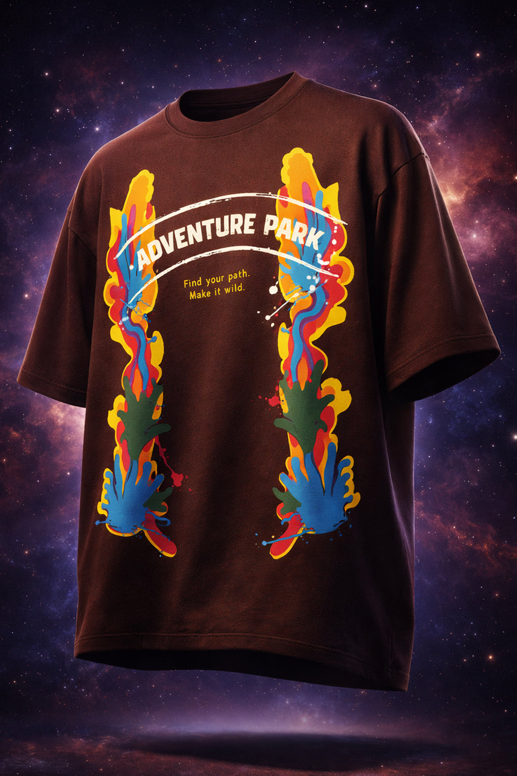 Adventure Park Brown Front Printed Exclusive T-shirt