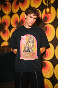 Talk To Your Cat Faded Black Oversized T-Shirt