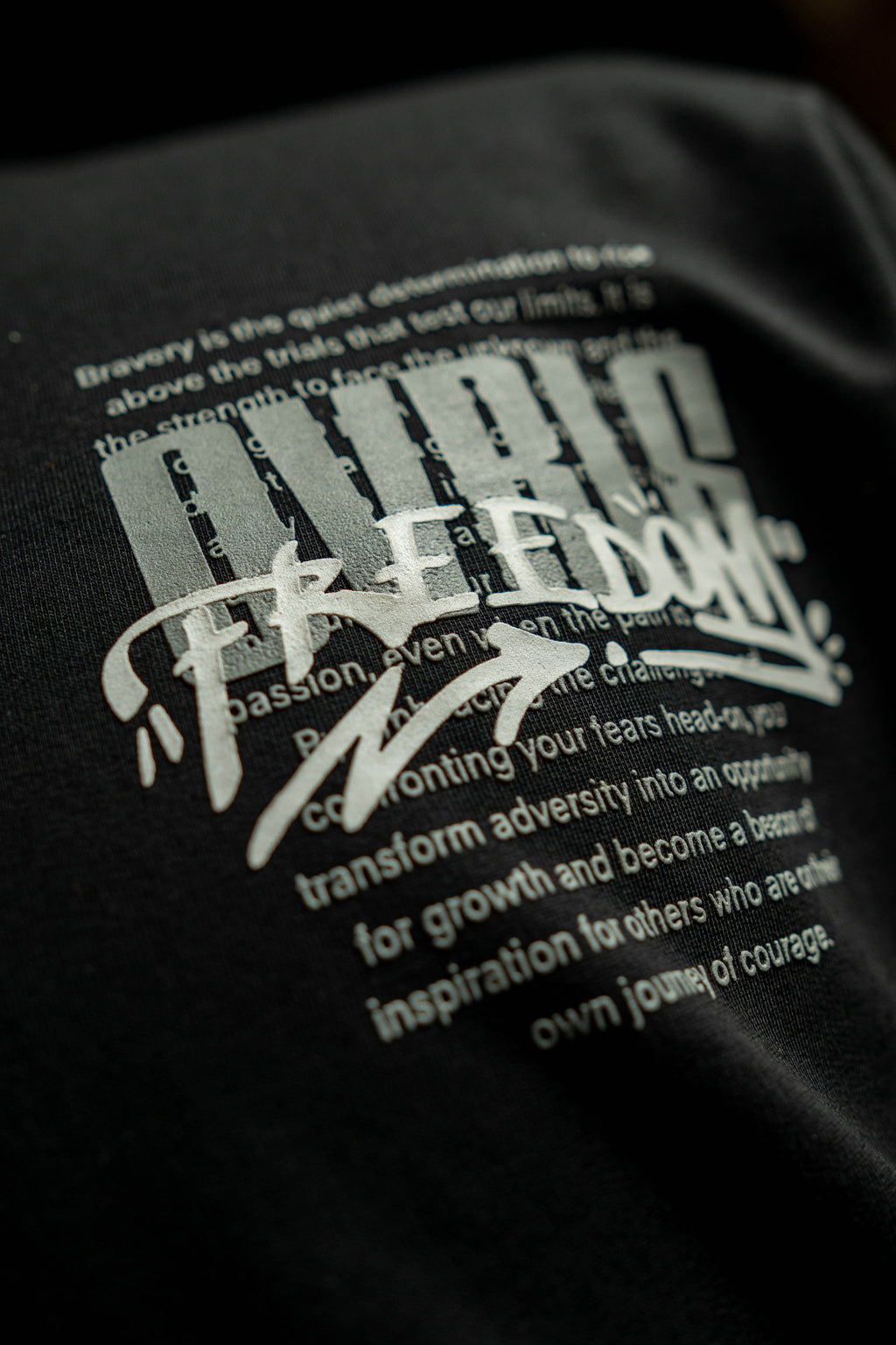 Freedom Graffiti Black Oversized Fit T-Shirt