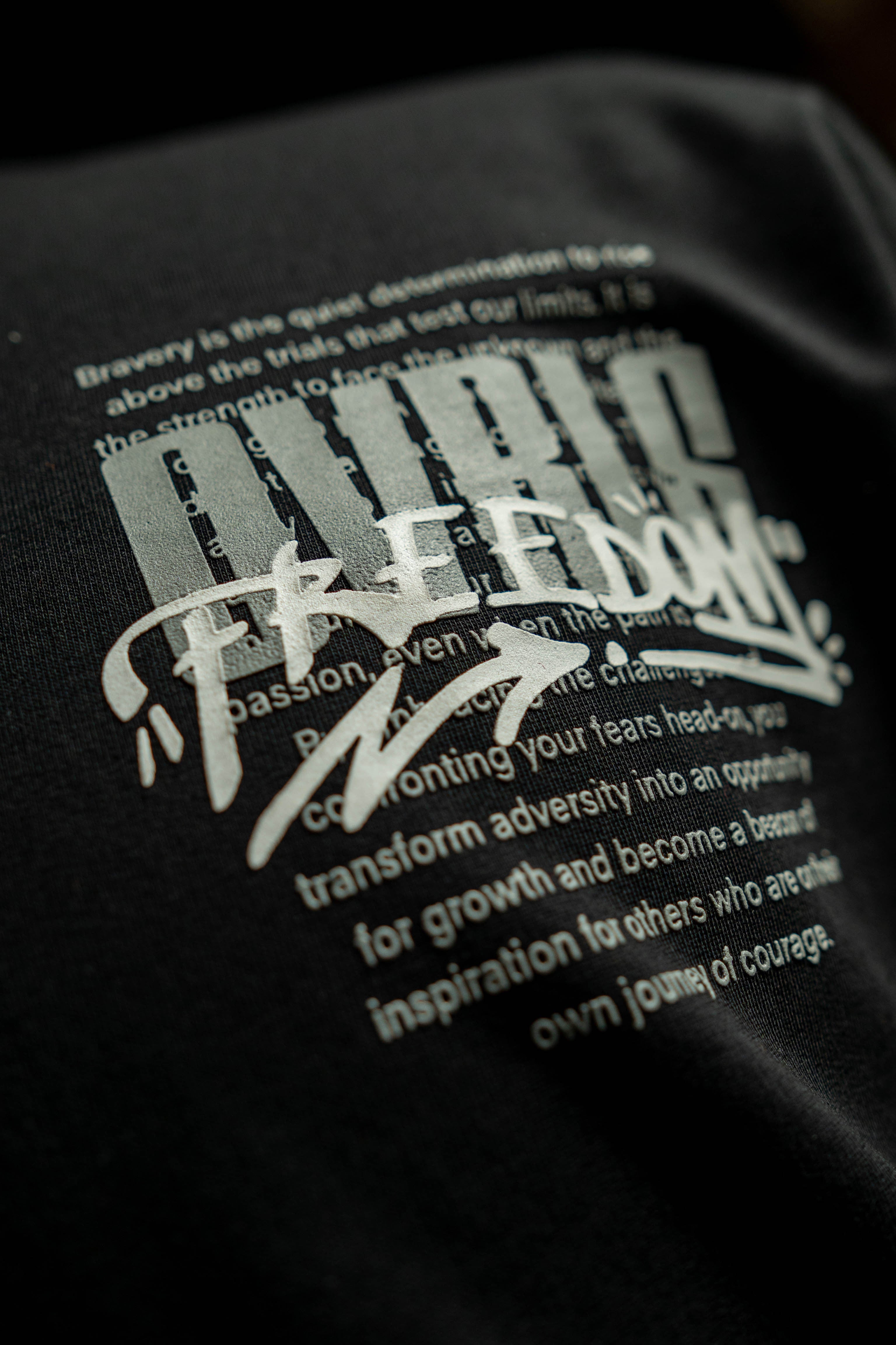 Freedom Graffiti Black Oversized Fit T-Shirt