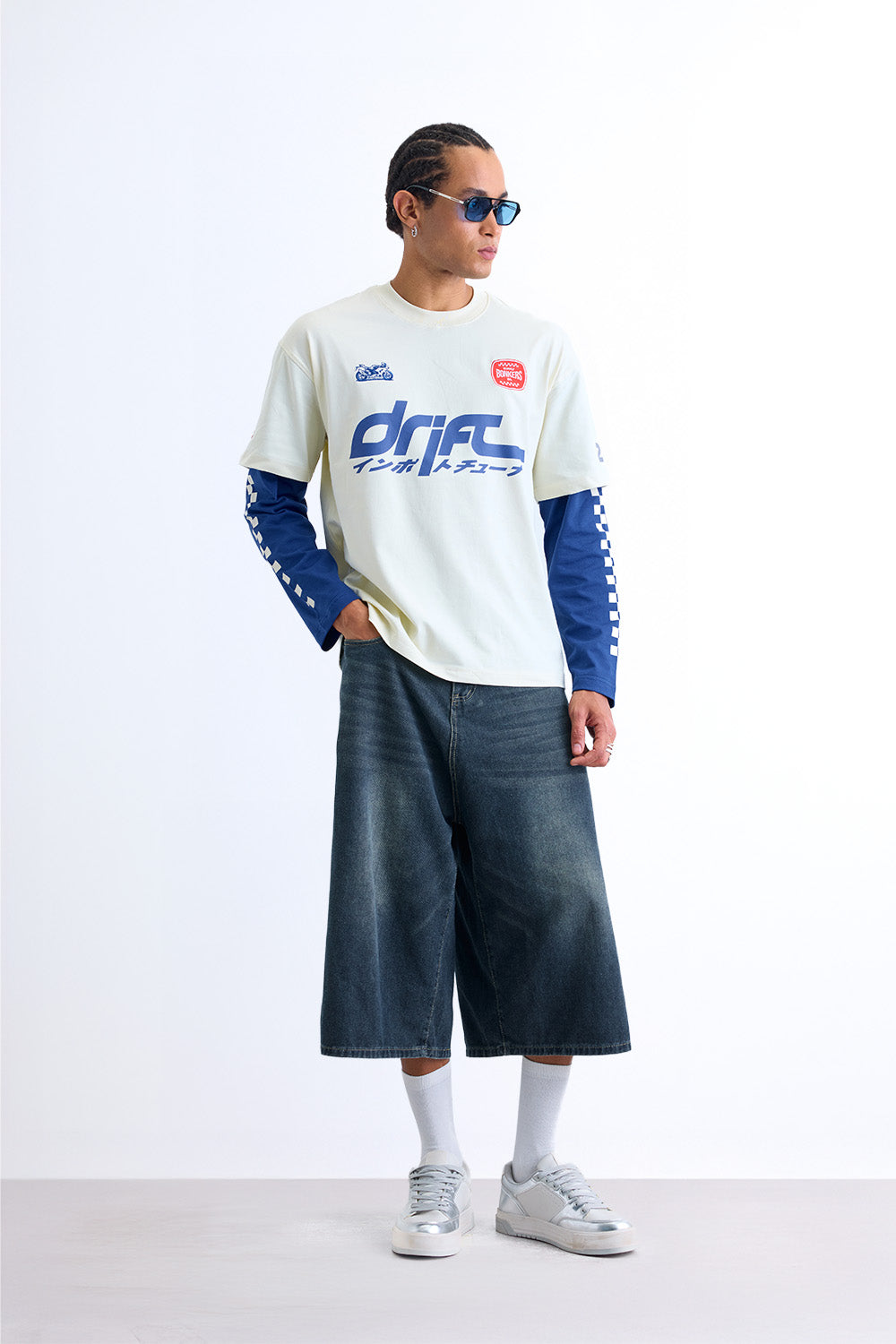 Blue Line Drift Long Sleeve T-shirt