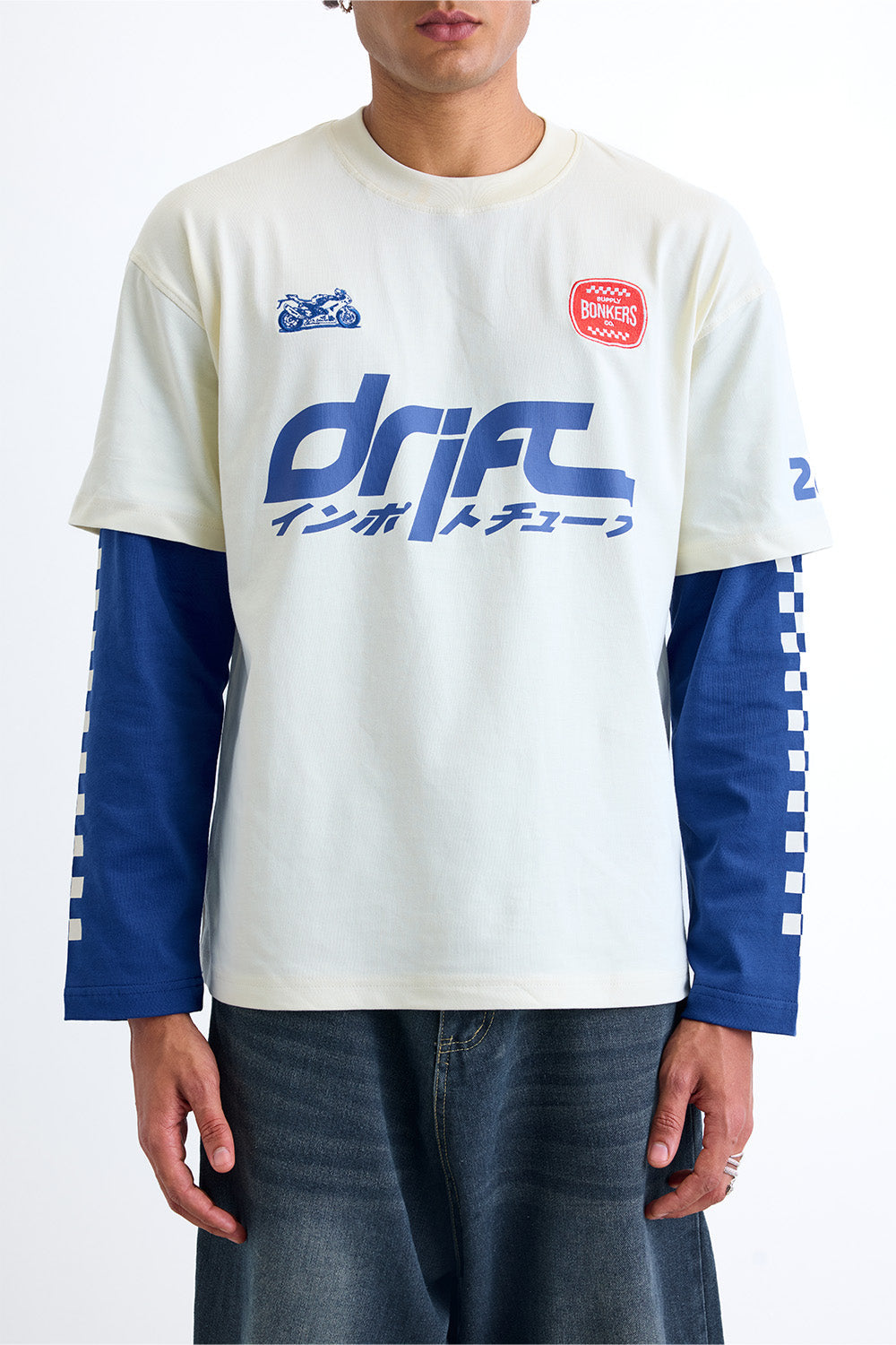 Blue Line Drift Long Sleeve T-shirt