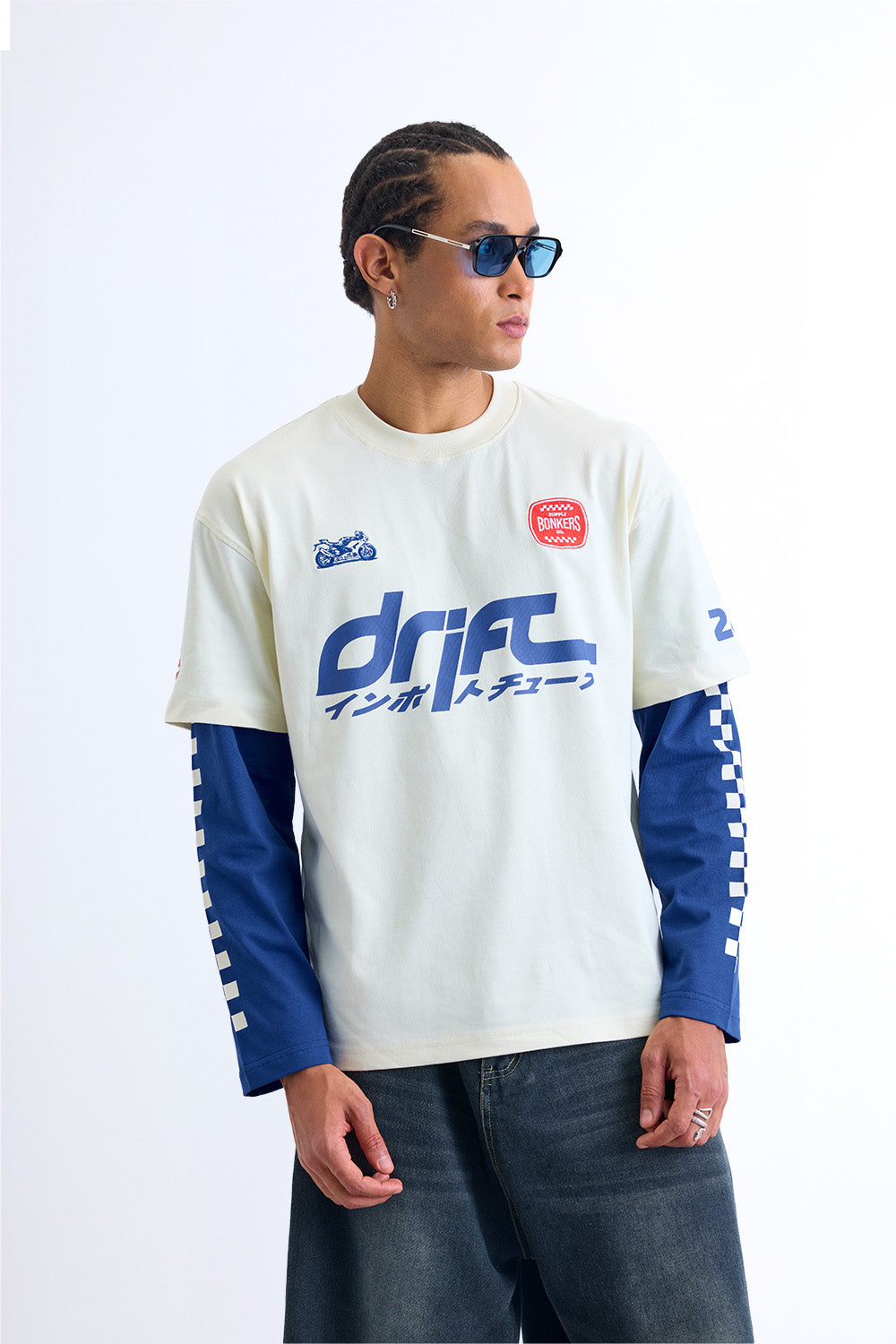 Blue Line Drift Long Sleeve T-shirt