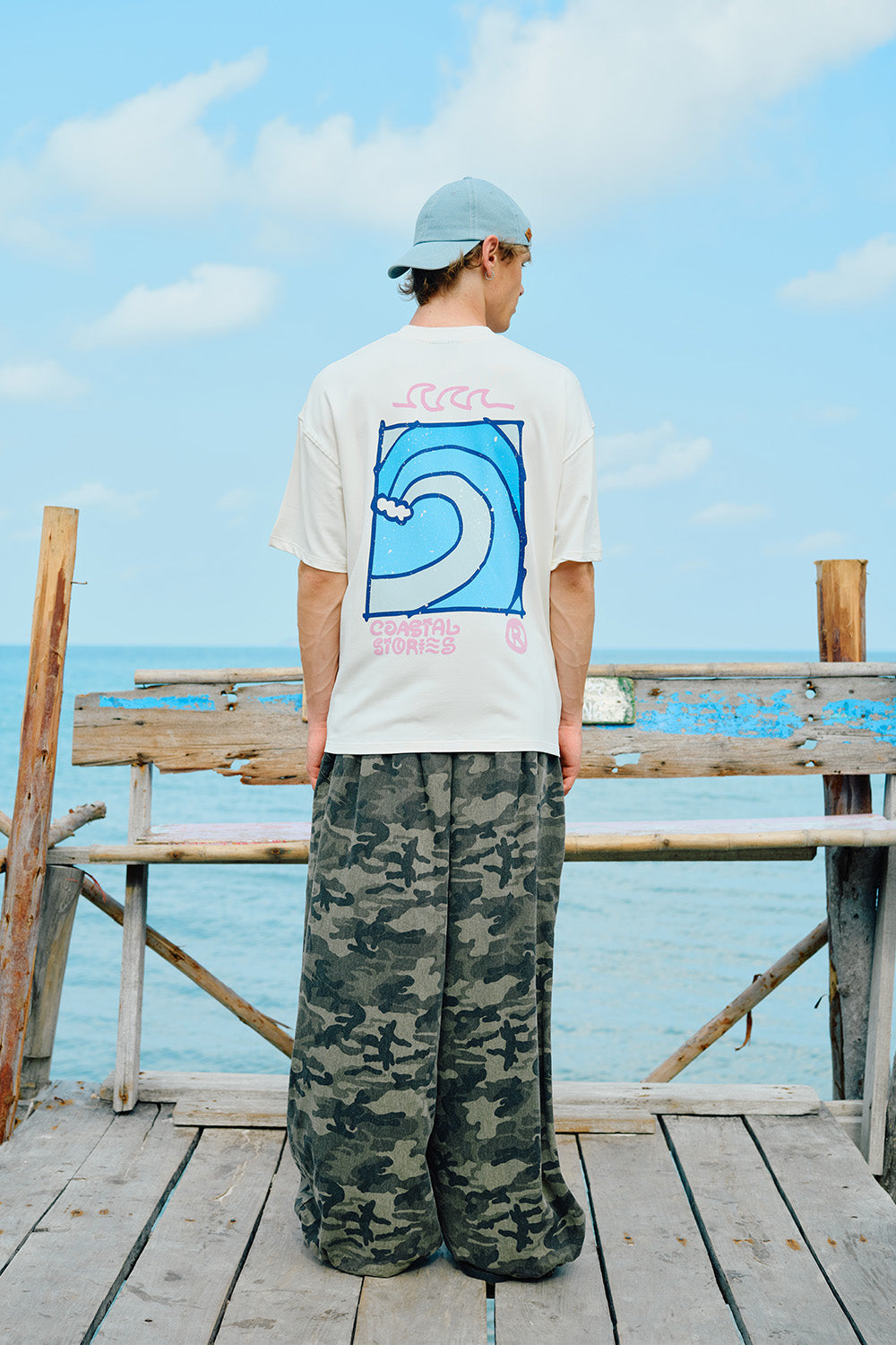 Coastal Stories Off White Oversized T-shirt