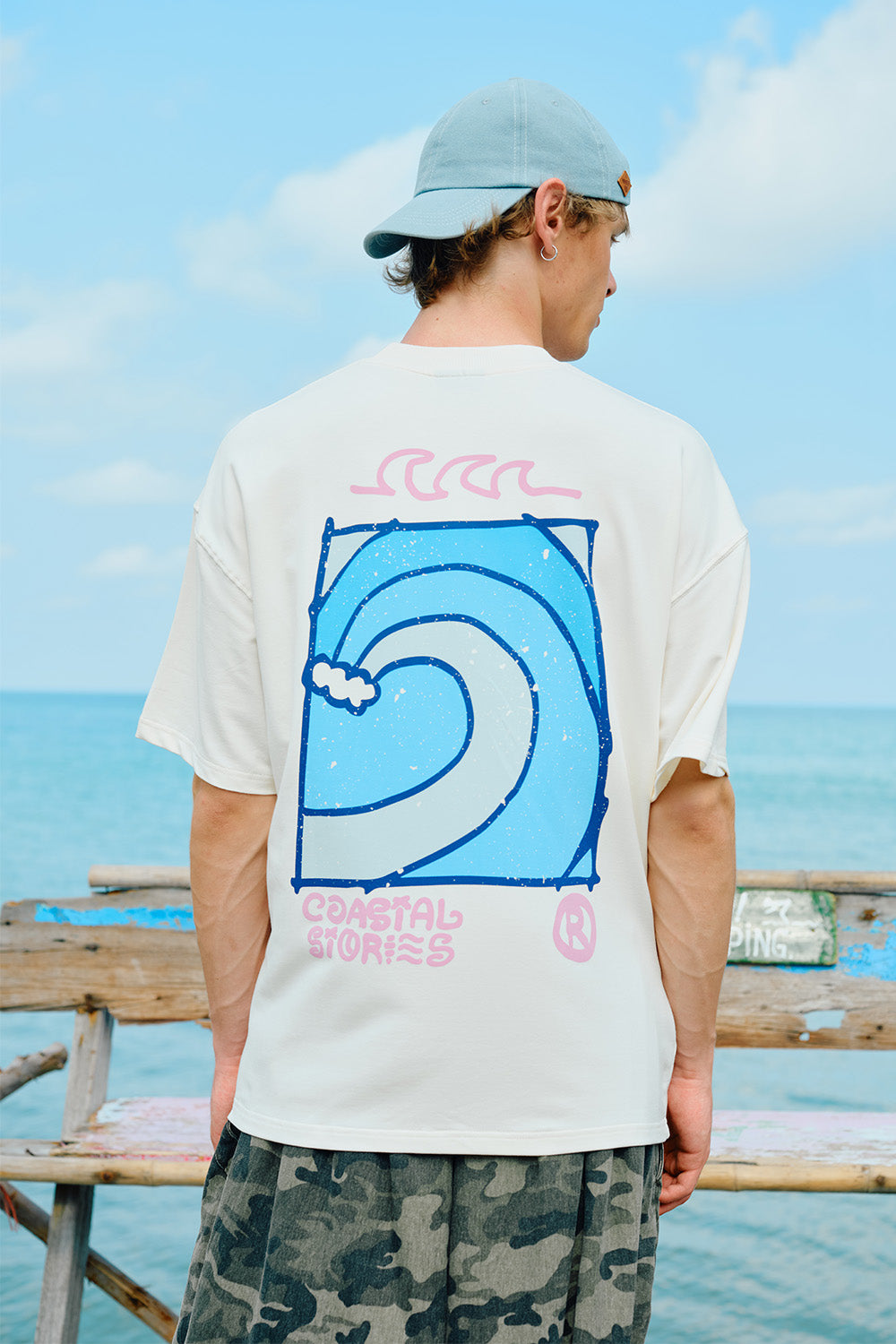 Coastal Stories Off White Oversized T-shirt