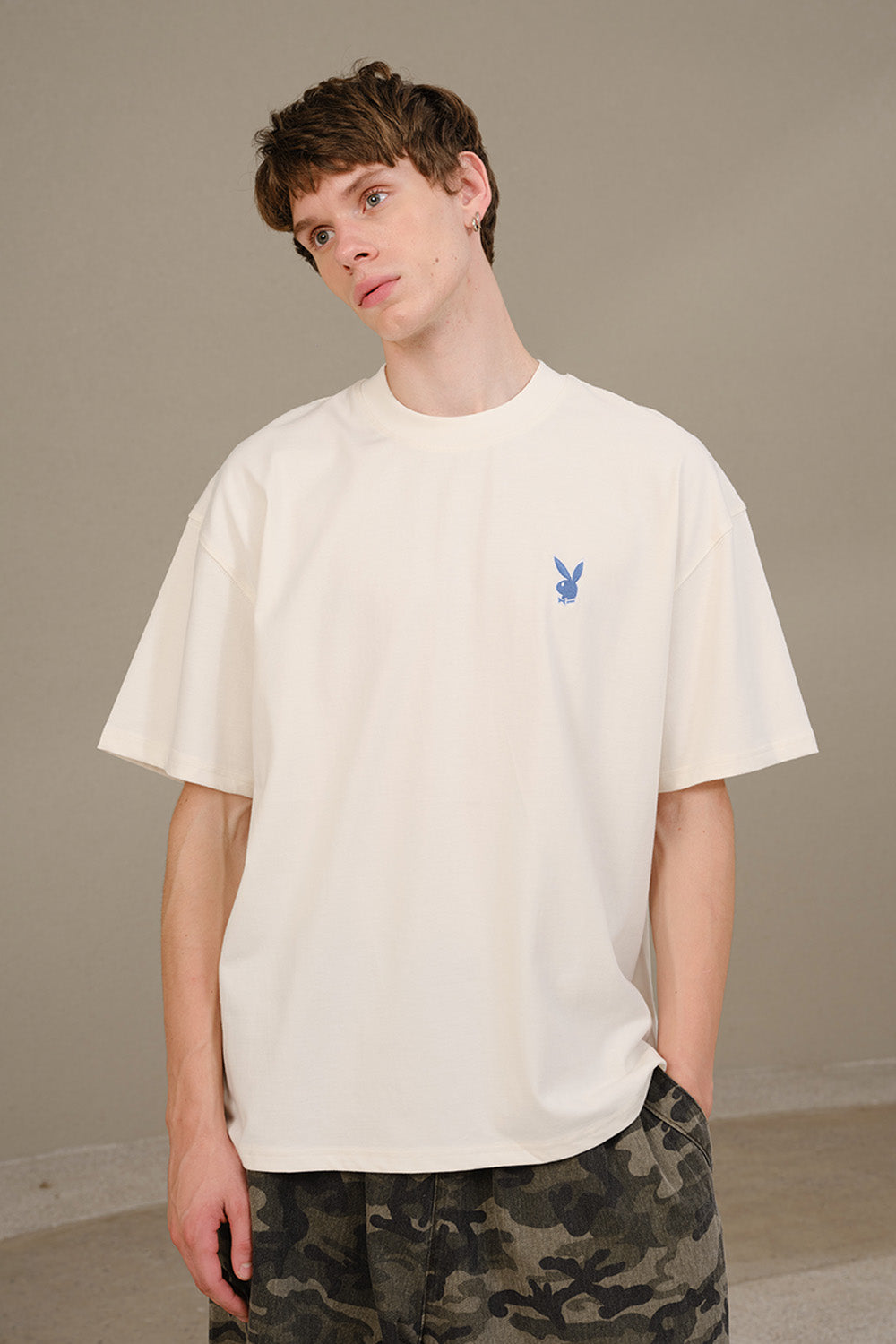 Playboy Core Off White Oversized T-shirt