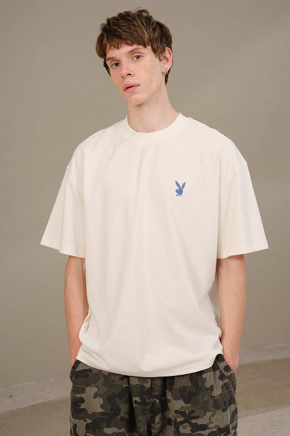 Playboy Core Off White Oversized T-shirt