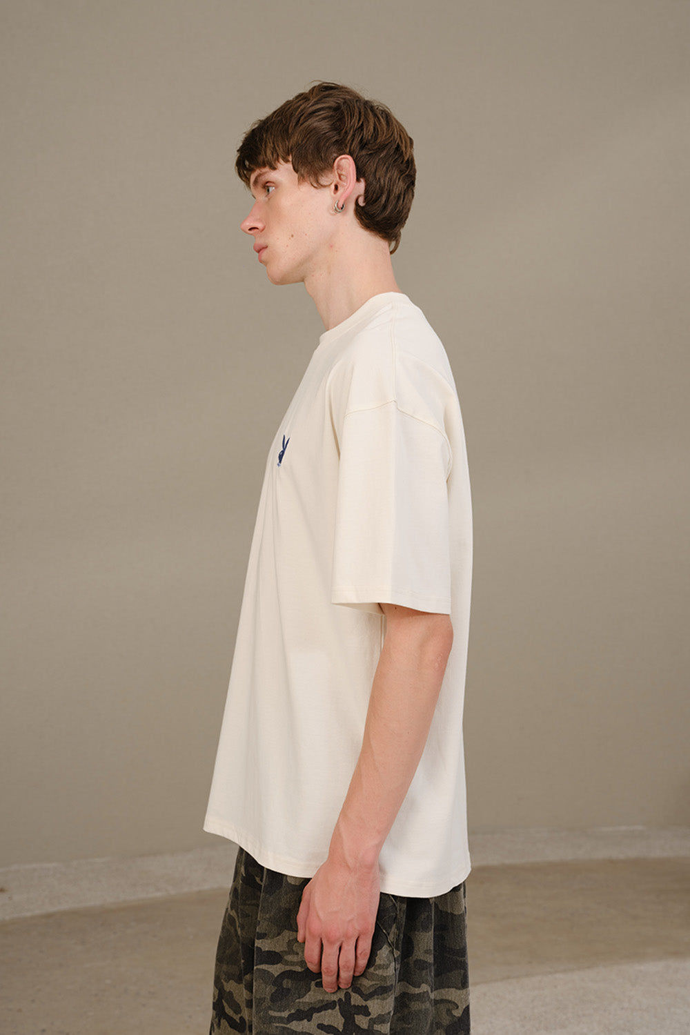 Playboy Core Off White Oversized T-shirt