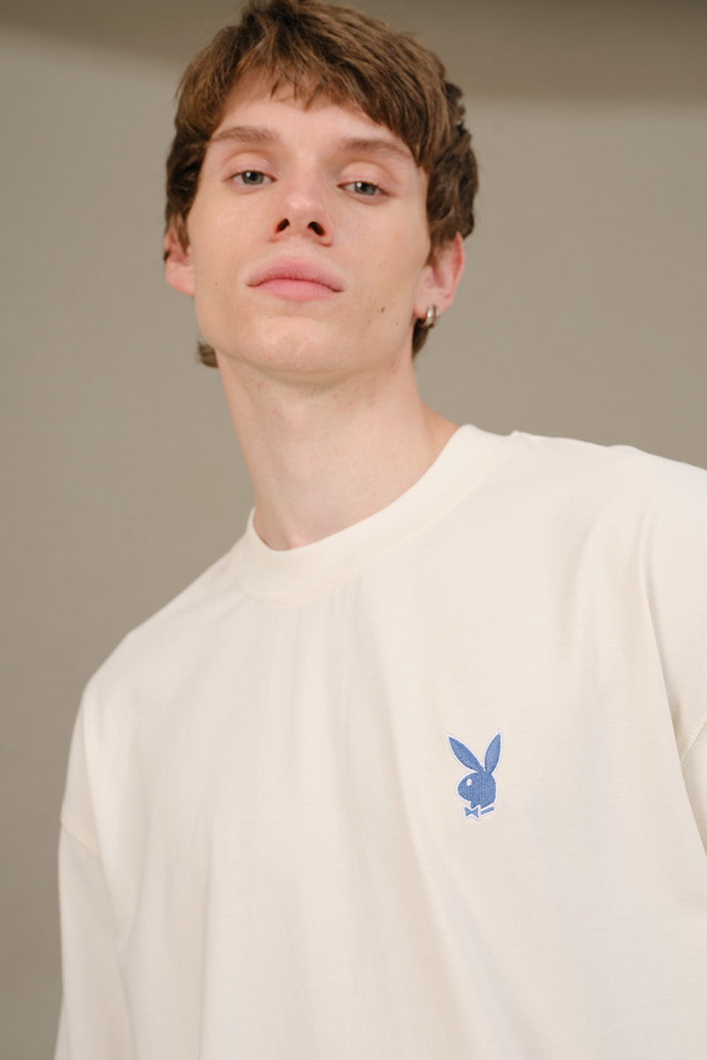 Playboy Core Off White Oversized T-shirt