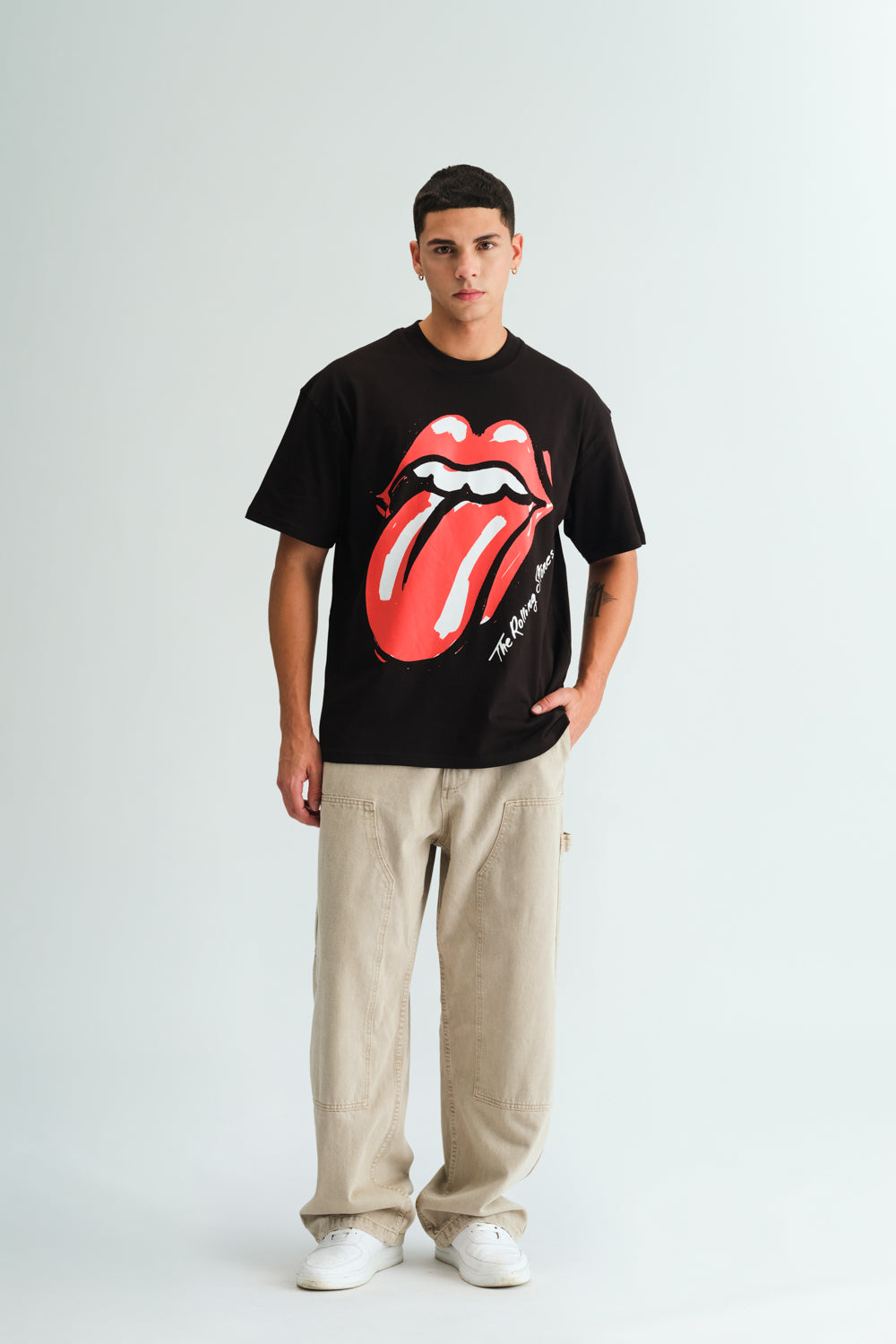 Black Rolling Stones Oversized T-shirt