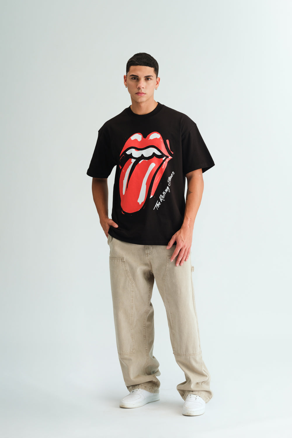 Black Rolling Stones Oversized T-shirt