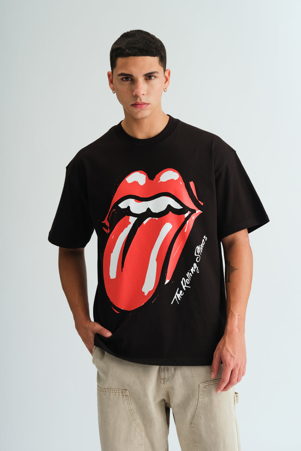 Black Rolling Stones Oversized T-shirt