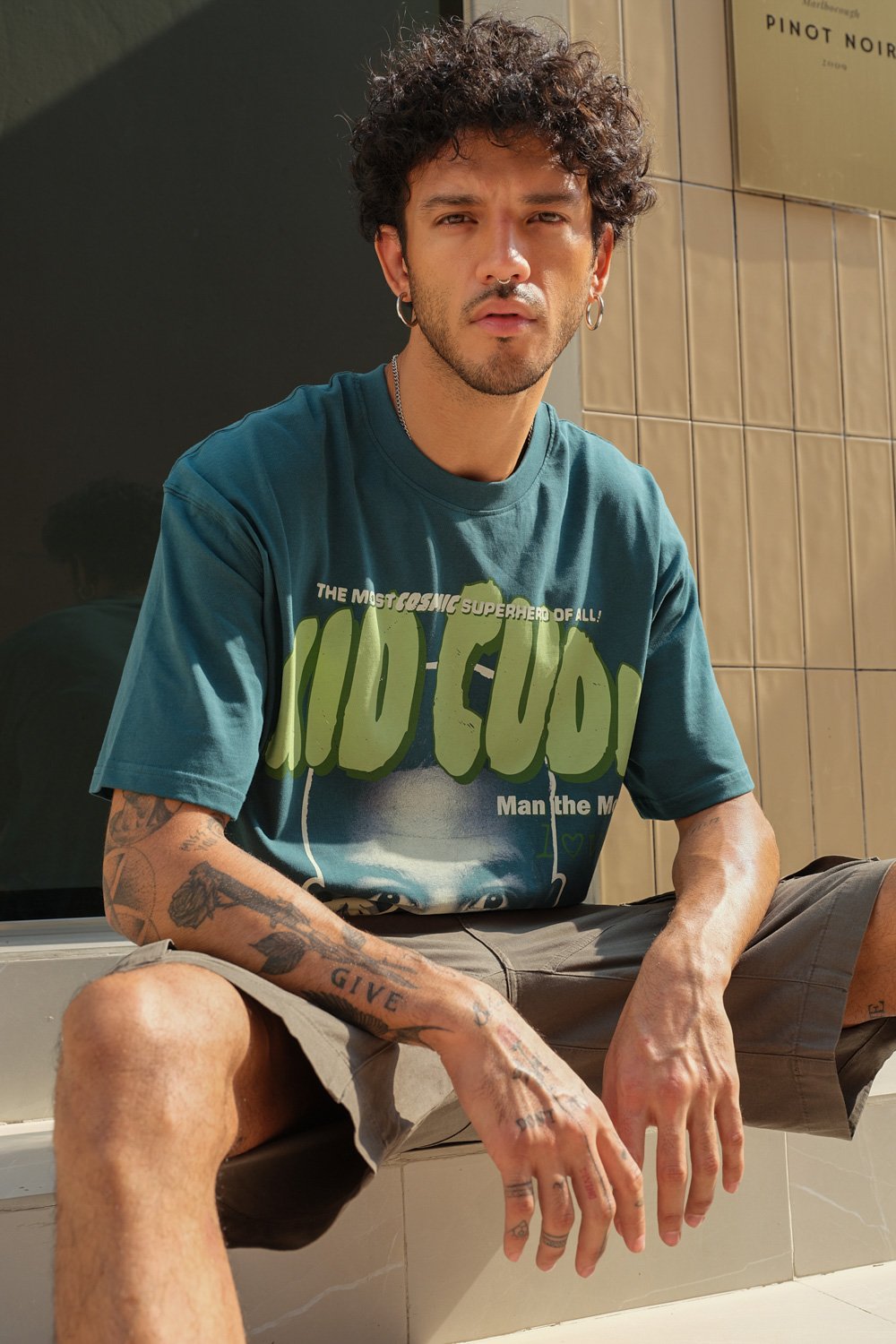 Bottle Green Kid Cudi Oversized T-shirt