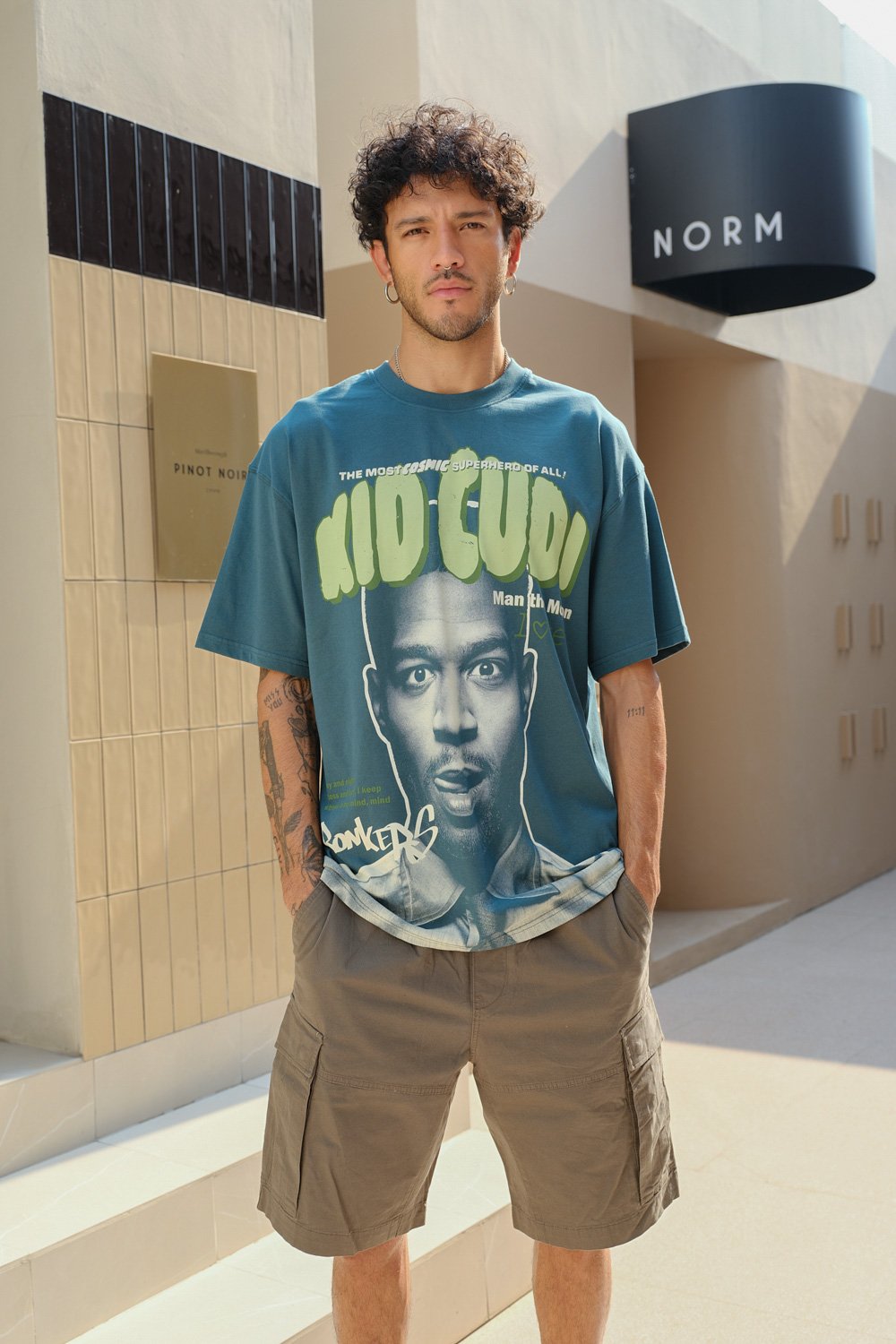 Bottle Green Kid Cudi Oversized T-shirt