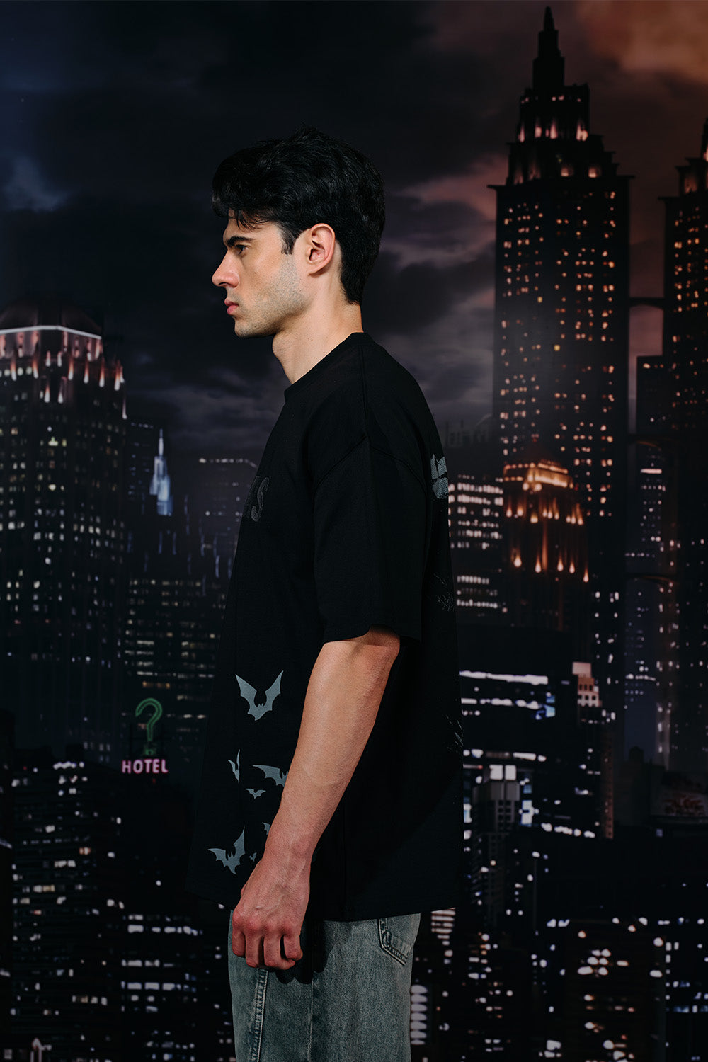 Batman Rage Embroidered Oversized T-shirt