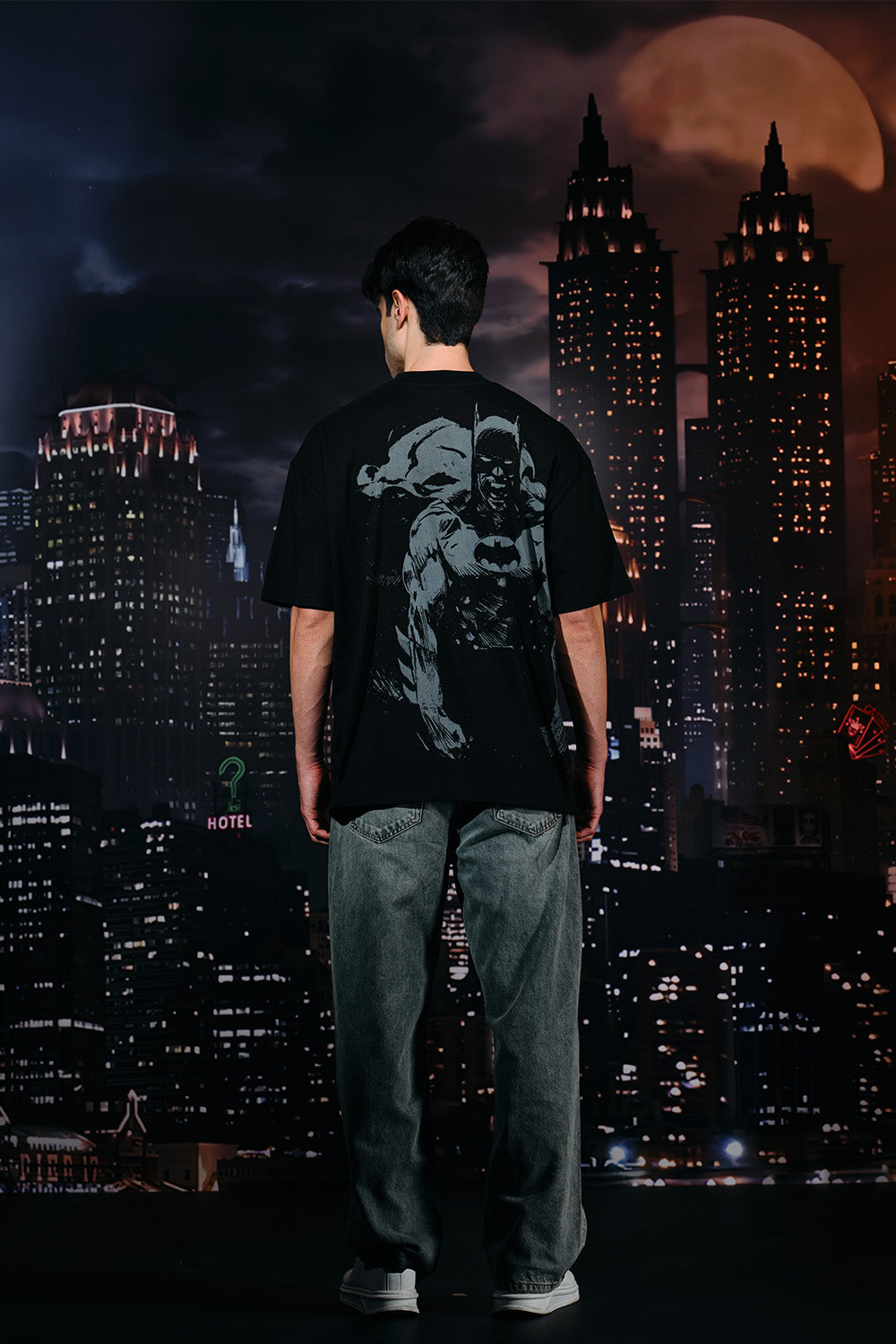 Batman Rage Embroidered Oversized T-shirt