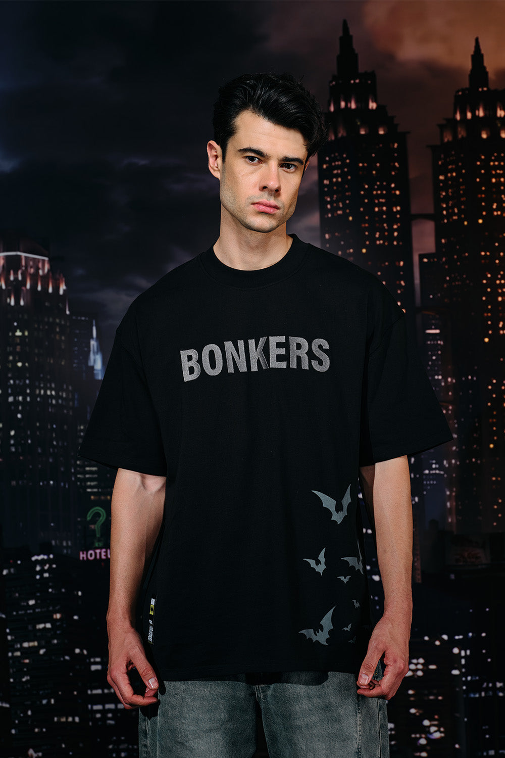 Batman Rage Embroidered Oversized T-shirt