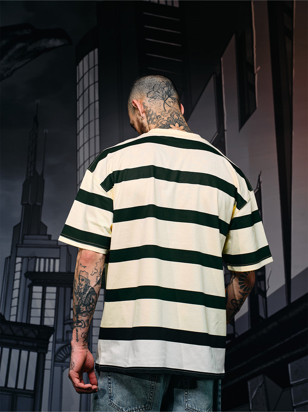 Caped Crusader Stripped T-shirt