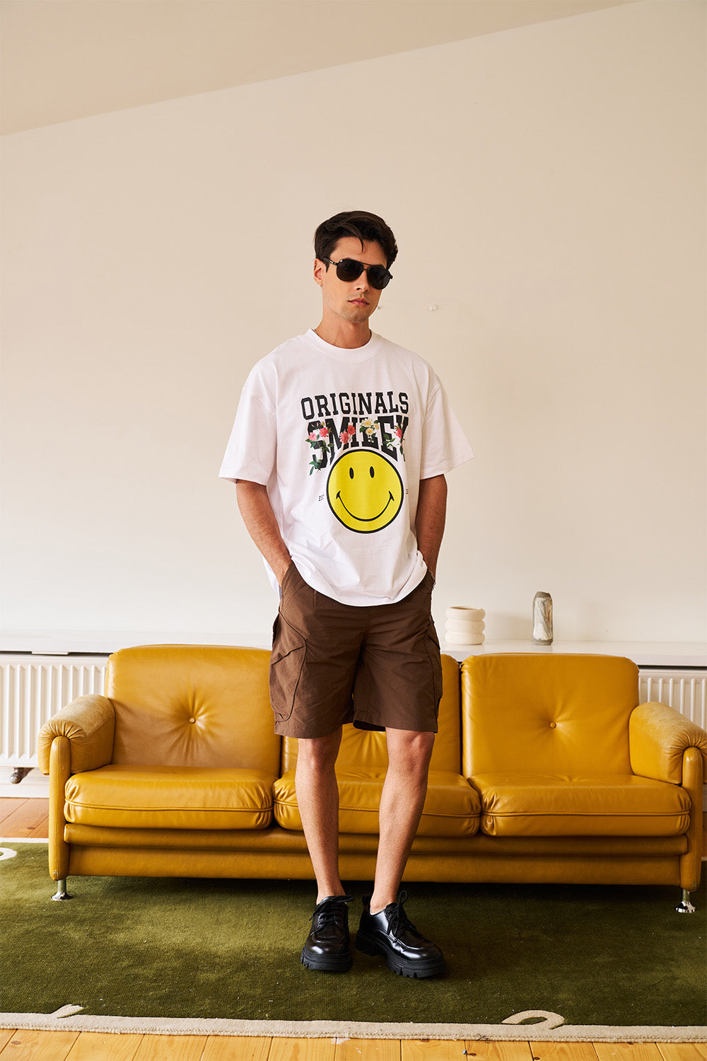 Smiley Originals Floral Oversized T-shirt