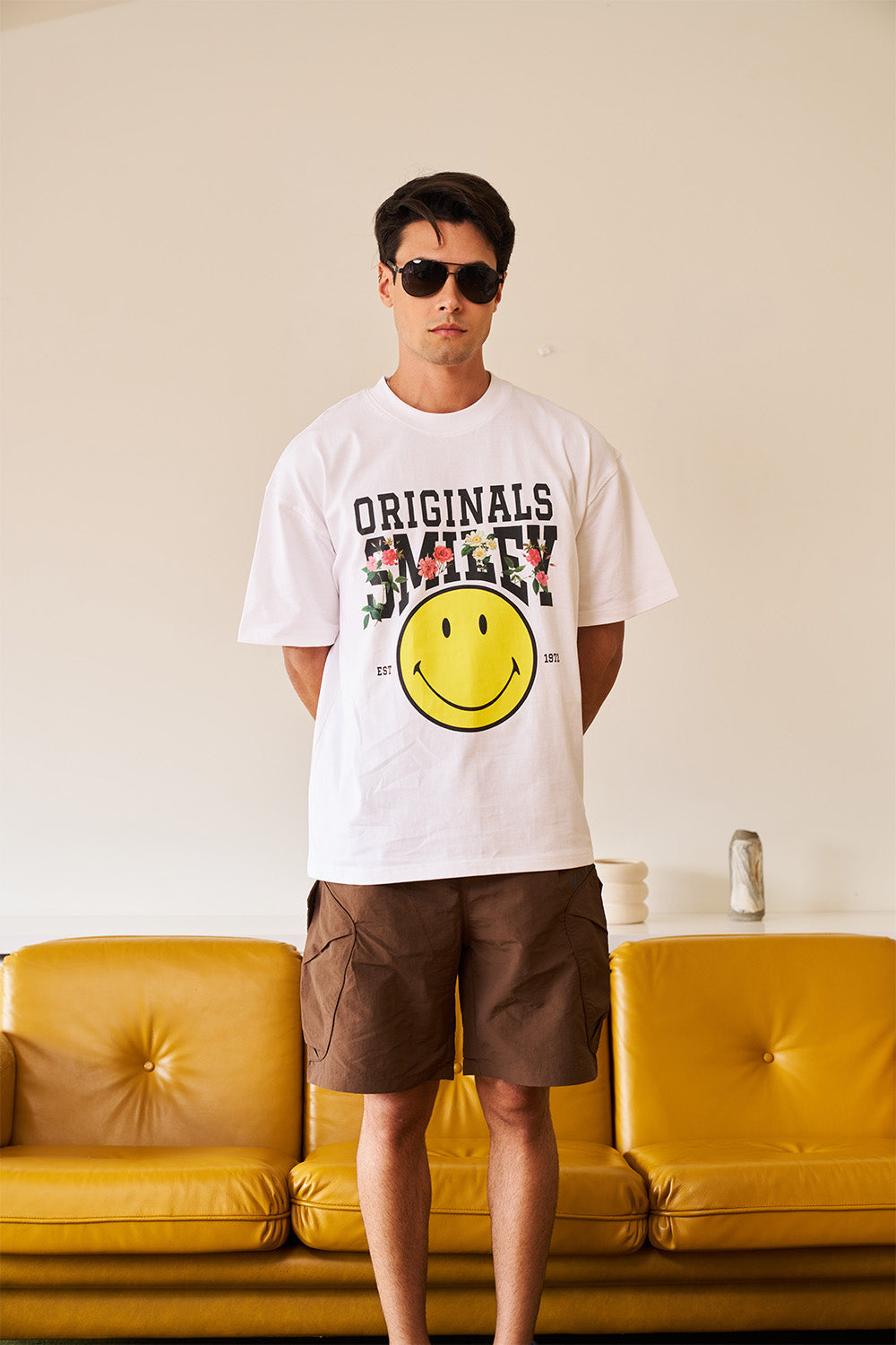 Smiley Originals Floral Oversized T-shirt