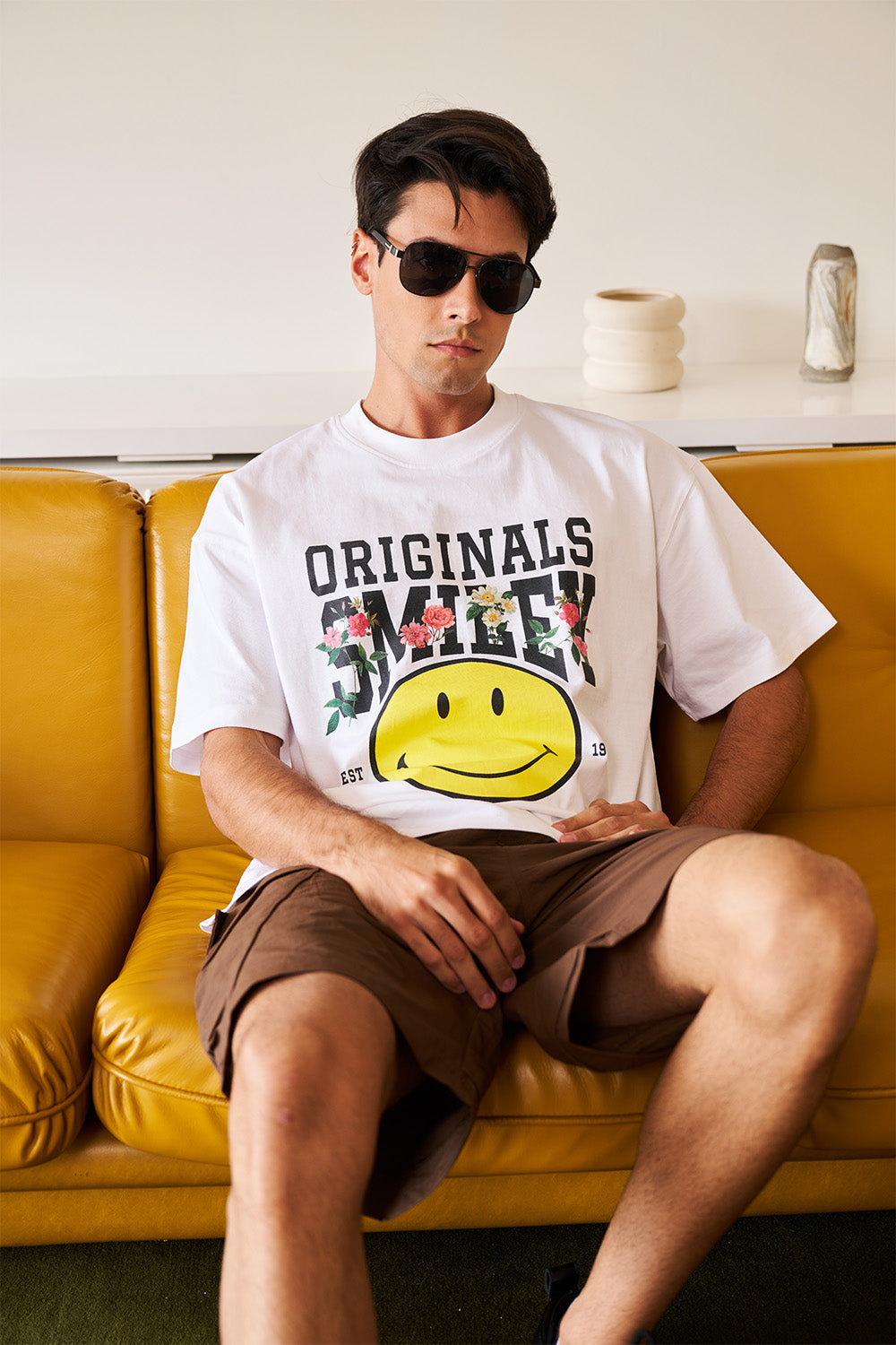 Smiley Originals Floral Oversized T-shirt