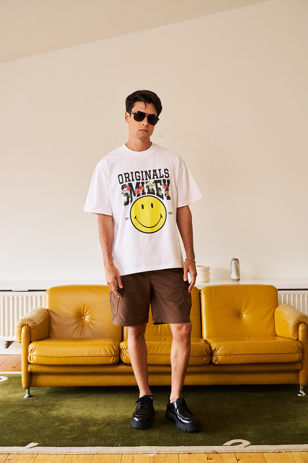 Smiley Originals Floral Oversized T-shirt