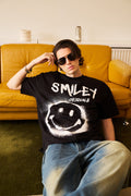 Spray Paint Smiley Oversized T-shirt