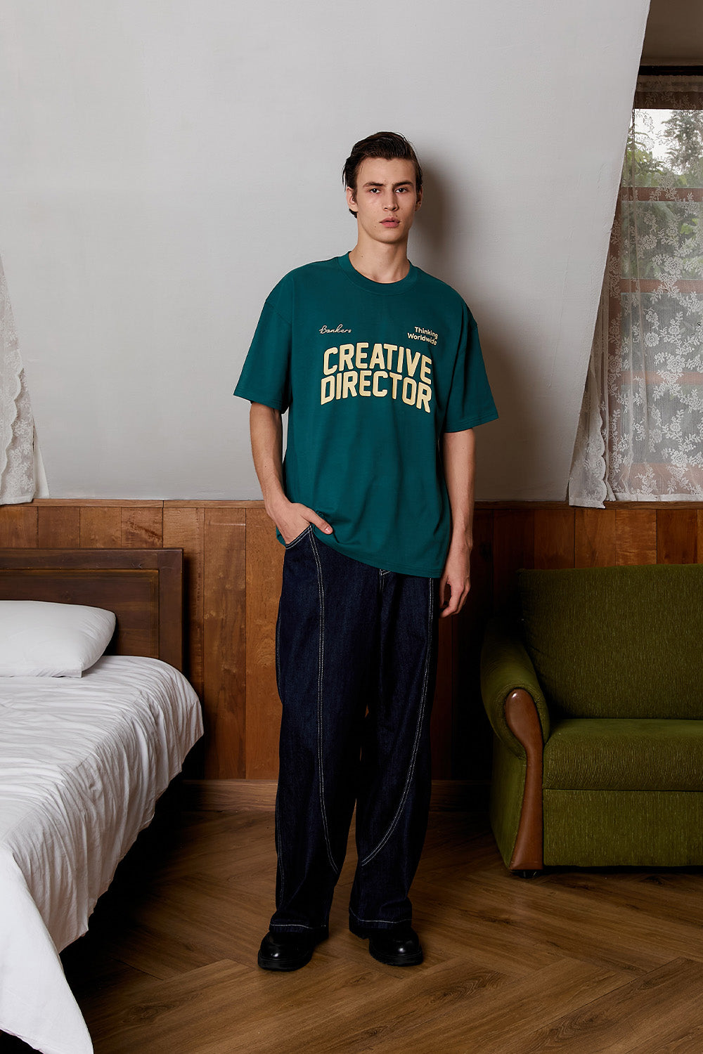 Creative Director Bottle Green Oversized T-shirt