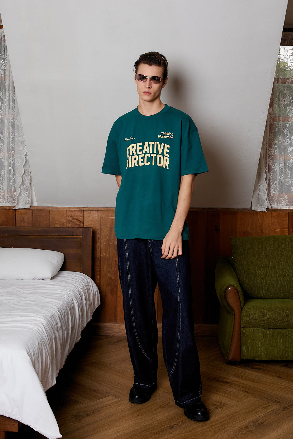 Creative Director Bottle Green Oversized T-shirt