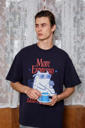 Espresso Depresso Navy Blue Oversized T-shirt