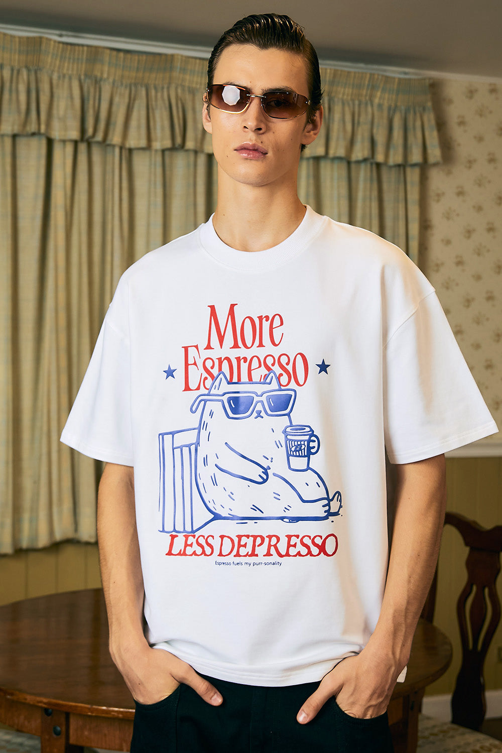 Espresso Depresso White Oversized T-shirt
