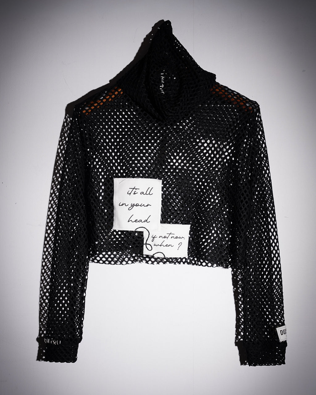 Fuck You Cropped Mesh Top
